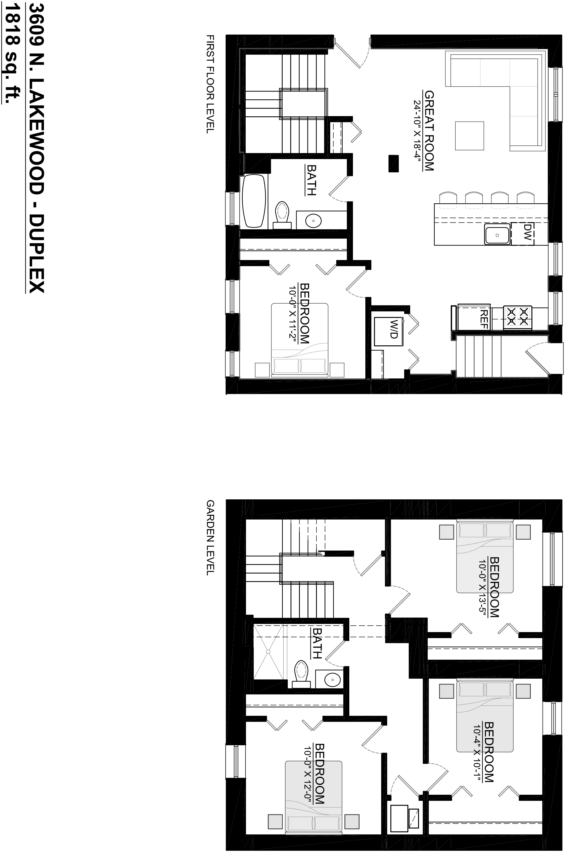 Floor plan for 4 beds, 2 baths, 1818 sqft